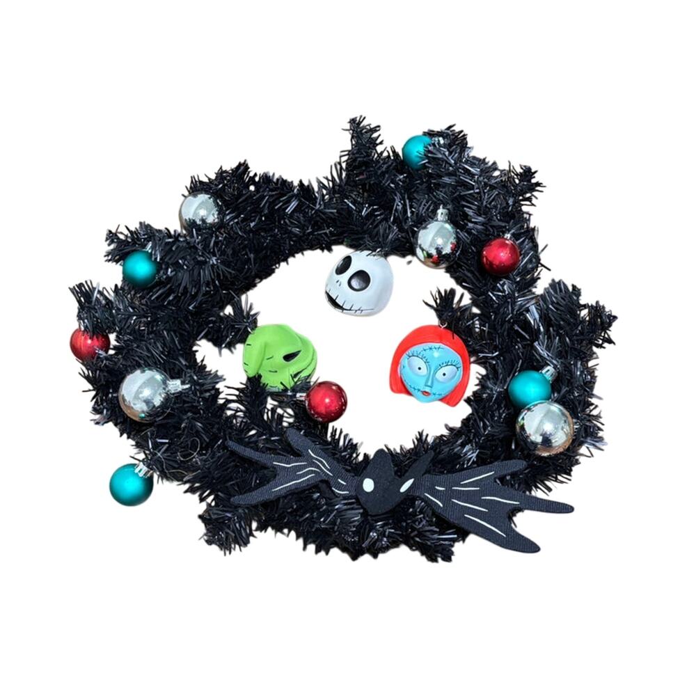 The Nightmare Before Christmas Decorated Wreath 25th Anniversary Jack Sally Oogi